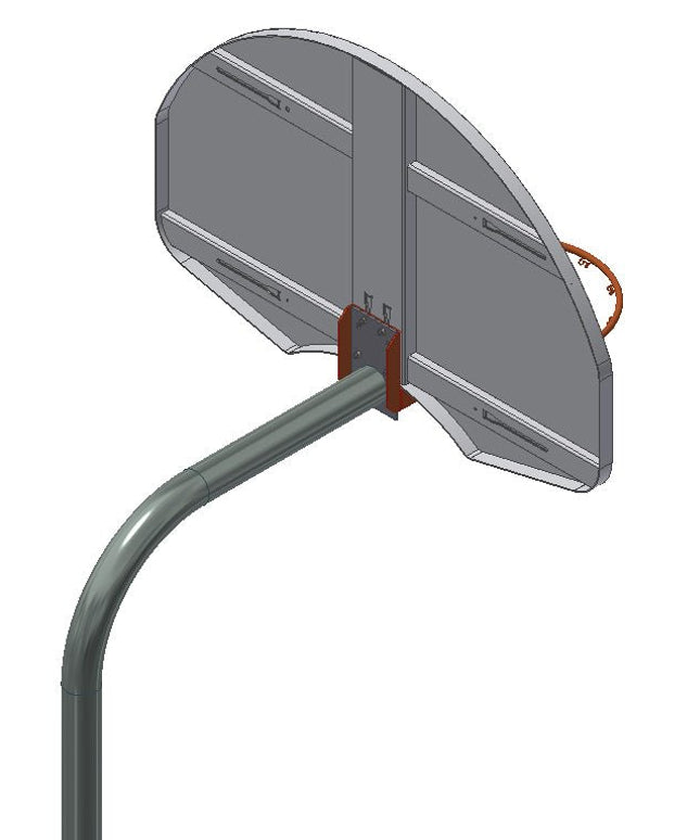 Gared Standard Duty Playground 4 - 1/2" O.D. Unbraced Rear - Mount Gooseneck Post | GNA45R GNA45R - Play and Sync