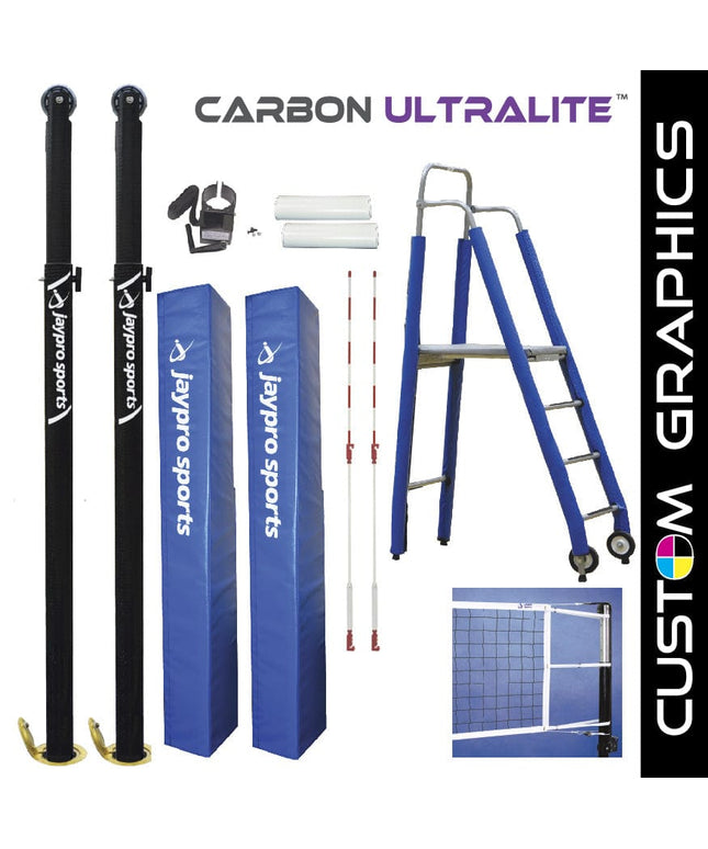Jaypro Carbon Ultralite Volleyball Deluxe Package (3 in. Floor Sleeve) PVB - 95PKGDX PVB-95PKGDX - Play and Sync