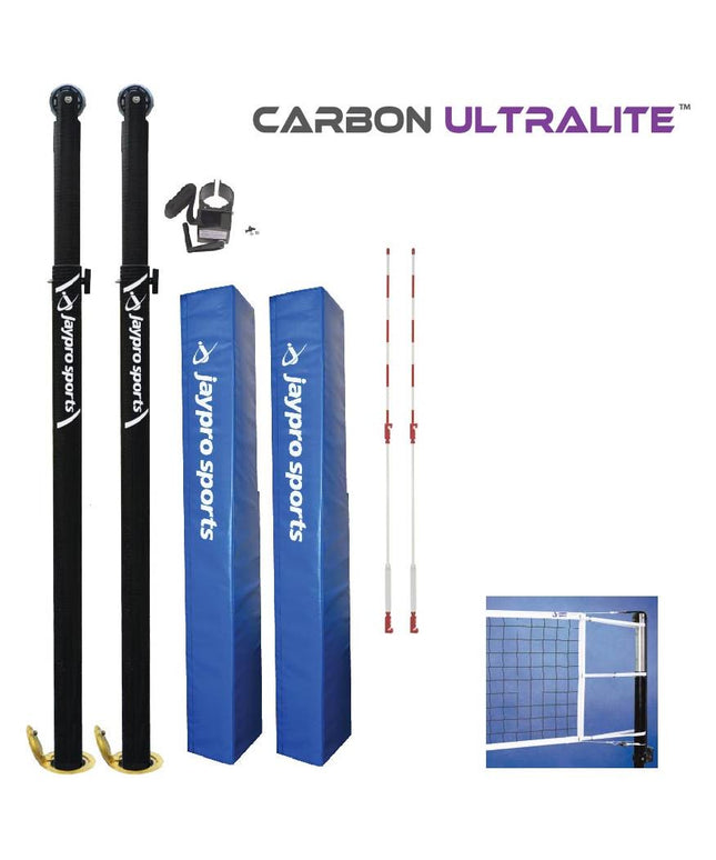 Jaypro Carbon Ultralite Volleyball System (3 - 1/2 in. Floor Sleeve) PVB - 9000 PVB-9000 - Play and Sync