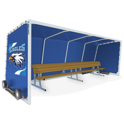 Jaypro Club Team Shelter - Portable - Aluminum Frame with Weather Resistant Covering - 10 Seat CTS - 18  - Play and Sync