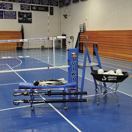 Jaypro FeatherLite Volleyball System Deluxe Package (3 in. Floor Sleeve) PVB - 4PKGDX PVB-4PKGDX - Play and Sync