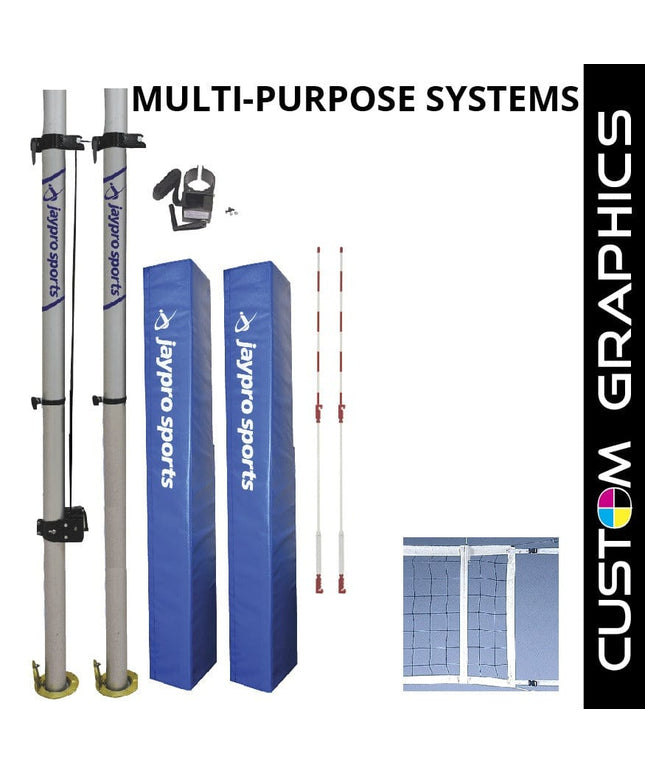 Jaypro Multi - Sport Net System with Custom Graphics PVB-1300DX - Play and Sync