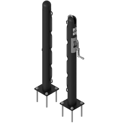 Jaypro Pickleball Deluxe Club Surface Mounted Upright (3 in. Pole) PKBSM300 - BK PKBSM300-BK - Play and Sync