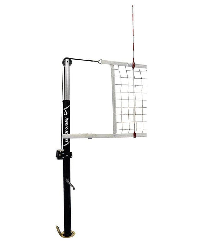 Jaypro PowerLite Volleyball System (3 in. Floor Sleeve) - NFHS, NCAA, USVBA Compliant 6500 PVB-6500 - Play and Sync