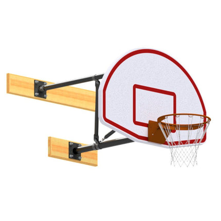 Jaypro Sports Basketball Backstop - Wall - Mounted - Shooting Station - 3 - Point Fan Backboard (2 ft. - 3 - 1/2 ft. Wall Offset) | N236FB N236FB - Play and Sync