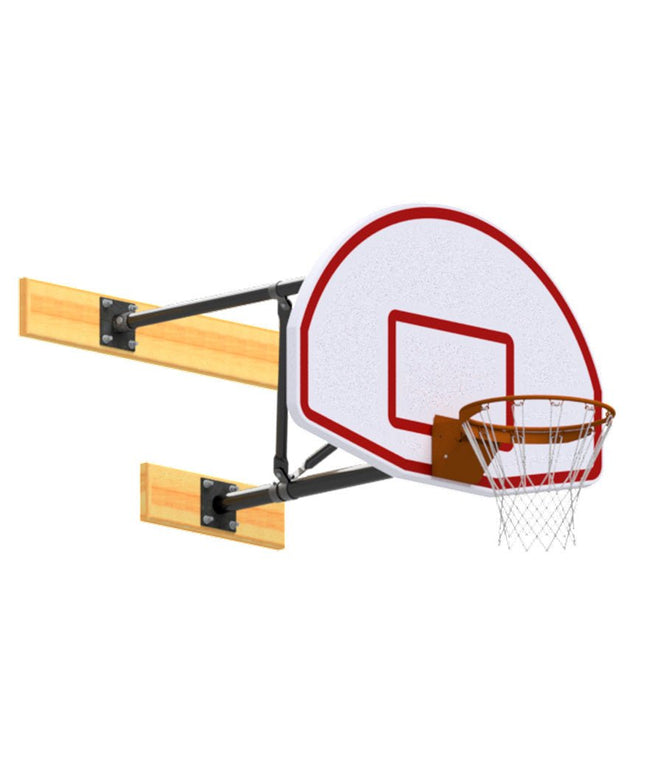Jaypro Sports Basketball Backstop - Wall - Mounted - Shooting Station - 3 - Point Fan Backboard (2 ft. - 3 - 1/2 ft. Wall Offset) | N236FB N236FB - Play and Sync