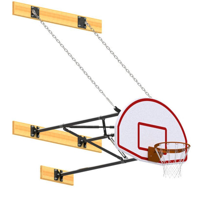 Jaypro Sports Basketball Backstop - Wall - Mounted - Shooting Station - 3 - Point Fan Backboard (3 ft. - 6 - 1/2 ft. Wall Offset) | N366FB N366FB - Play and Sync