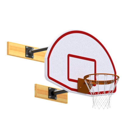 Jaypro Sports Basketball Backstop - Wall - Mounted - Shooting Station - 3 - Point Fan Backboard (6 in. - 2 ft. Wall Offset) | N2FB N2FB - Play and Sync