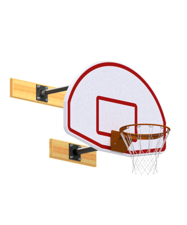 Jaypro Sports Basketball Backstop - Wall - Mounted - Shooting Station - 3 - Point Fan Backboard (6 in. - 2 ft. Wall Offset) | N2FB N2FB - Play and Sync