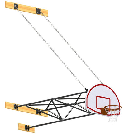 Jaypro Sports Basketball Backstop - Wall - Mounted - Shooting Station - 3 - Point Fan Backboard (8 ft. - 10 ft. Wall Offset) | N810FB N810FB - Play and Sync