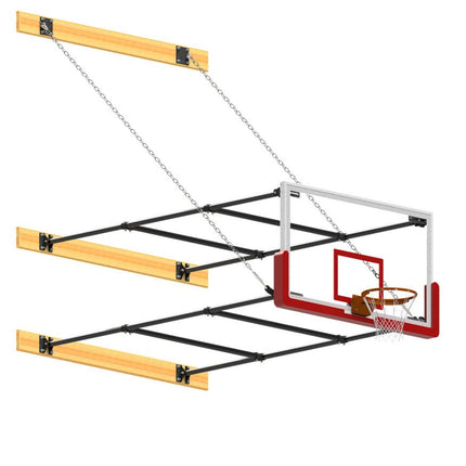 Jaypro Sports Basketball Backstop - Wall - Mounted - Stationary Glass Backboard - Shooting Station (8 ft. To 10 ft. Wall Offset) | N810GB N810GB - Play and Sync