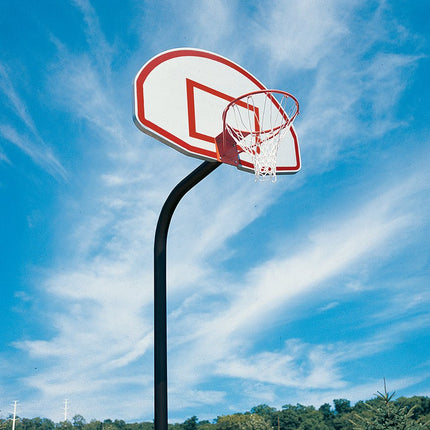 Jaypro Sports Basketball System - Gooseneck (3 - 1/2 in. Pole with 36 in. Offset) - 54 in. Aluminum Fan - Single Rim Goal (Black) | 455 - FABT - SR - BK 455-FABT-SR-BK - Play and Sync
