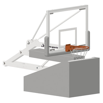 Jaypro Sports Basketball System - Portable (Indoor) - Elite 5400 (4 ft.6 in. Board Extension) - 54 in. Glass Backboard, Breakaway Goal | PBEL54 PBEL54 - Play and Sync