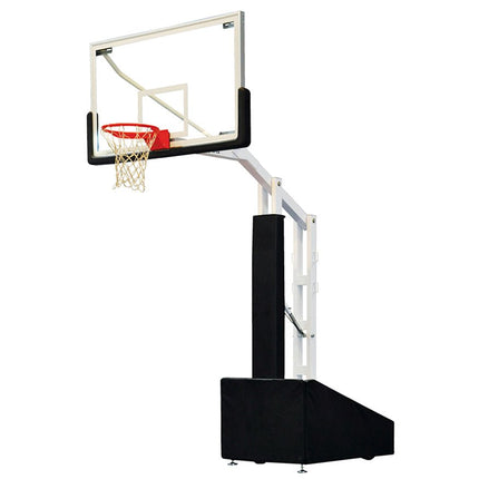 Jaypro Sports Basketball System - Portable (Indoor) - Elite 5472 (4 ft.6 in. Board Extension) - 72 in. Glass Backboard, Breakaway Goal | PBEL5472 PBEL5472 - Play and Sync