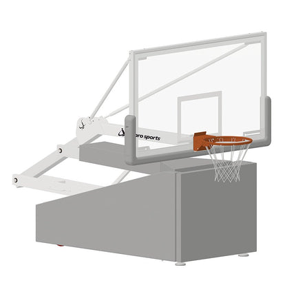Jaypro Sports Basketball System - Portable (Indoor) - Elite 6600 (5 ft.6 in. Board Extension) - 72 in. Glass Backboard, Breakaway Goal | PBEL66 PBEL66 - Play and Sync
