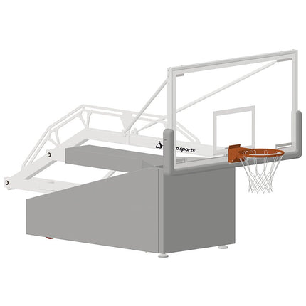 Jaypro Sports Basketball System - Portable (Indoor) - Elite 9600 (8 ft. Board Extension) - 72 in. Glass Backboard, Breakaway Goal | PBEL96 PBEL96 - Play and Sync