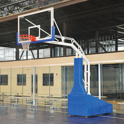 Jaypro Sports Basketball System - Portable (Indoor) - Elite 9600 (8 ft. Board Extension) - 72 in. Glass Backboard, Breakaway Goal | PBEL96 PBEL96 - Play and Sync