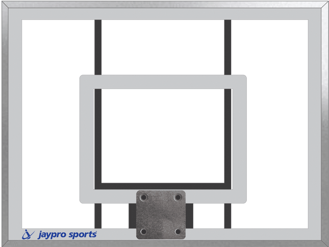 Jaypro Sports Basketball System - The Church Yard - (4 in. Sq. Pole with 40 in. "Play Safe" Area) - 48 in. Acrylic Backboard, Flex Goal, and Edge/Protector Padding | 400 - AC - FG 400-AC-FG - Play and Sync
