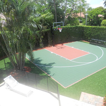 Jaypro Sports Basketball System - The Church Yard - (4 in. Sq. Pole with 40 in. "Play Safe" Area) - 54 in. Aluminum Fan Backboard, Flex Goal | 400 - FA - FG 400-FA-FG - Play and Sync