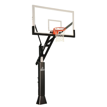 Jaypro Sports Basketball System - Titan Adjustable Series (6 in.x 6 in. Pole with 4 ft. Offset) - 72 in. Acrylic Backboard, Breakaway Playground Goal, and Edge/Protector Padding | CVAC66 CVAC66 - Play and Sync