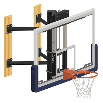Jaypro Sports Basketball System - Wall - Mounted - Shooting Station - Adjustable Height (Indoor) - 72 in. Glass Backboard, Contender Series Breakaway Goal | WMWH WMWH - Play and Sync