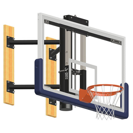 Jaypro Sports Basketball System - Wall - Mounted - Shooting Station - Adjustable Height (Indoor) - 72 in. Glass Backboard, Contender Series Breakaway Goal | WMWH WMWH - Play and Sync