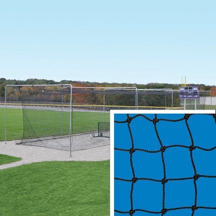 Jaypro Sports Batting Tunnel Net - 24 - 2mm Poly Fiber Net - 1 - 3/4 in. Square Mesh (70 ft.L x 12 ft.W x 12 ft.H) | BBCC - 7012 BBCC-7012 - Play and Sync