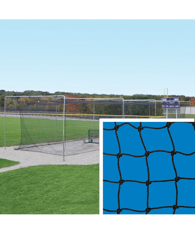 Jaypro Sports Batting Tunnel Net - 24 - 2mm Poly Fiber Net - 1 - 3/4 in. Square Mesh (70 ft.L x 12 ft.W x 12 ft.H) | BBCC - 7012 BBCC-7012 - Play and Sync