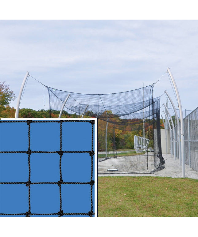 Jaypro Sports Batting Tunnel Net - Pro Climatized - 42 High Abrasion - Resistant - 2mm Twisted Poly Fiber - 1 - 3/4 in. Square Mesh (55 ft.L x 14 ft.W x 12 ft.H) | BBCP - 5514 BBCP-5514 - Play and Sync