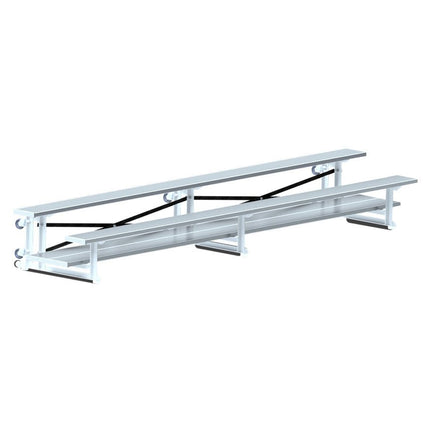 Jaypro Sports Bleacher - 15 ft. (2 Row - Double Foot Plank) - Tip & Roll | BLDP - 2TRG BLDP-2TRG - Play and Sync