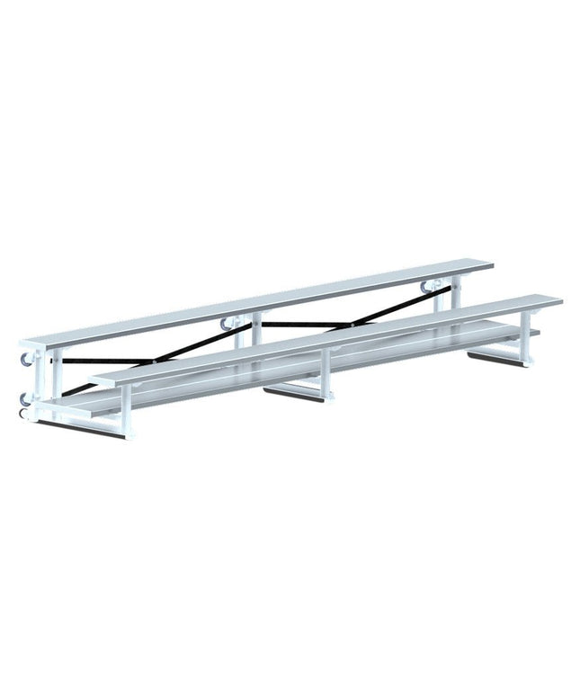 Jaypro Sports Bleacher - 15 ft. (2 Row - Double Foot Plank) - Tip & Roll | BLDP - 2TRG BLDP-2TRG - Play and Sync