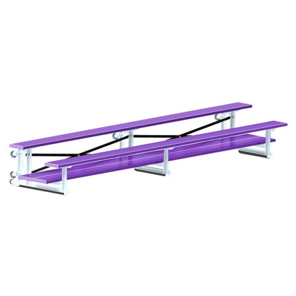 Jaypro Sports Bleacher - 15 ft. (2 Row - Double Foot Plank) - Tip & Roll (Powder Coated) BLDP-2TRGPC - Play and Sync