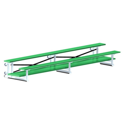 Jaypro Sports Bleacher - 15 ft. (2 Row - Double Foot Plank) - Tip & Roll (Powder Coated) BLDP-2TRGPC - Play and Sync