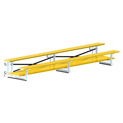 Jaypro Sports Bleacher - 15 ft. (2 Row - Double Foot Plank) - Tip & Roll (Powder Coated) BLDP-2TRGPC - Play and Sync