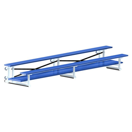 Jaypro Sports Bleacher - 15 ft. (2 Row - Double Foot Plank) - Tip & Roll (Powder Coated) BLDP-2TRGPC - Play and Sync