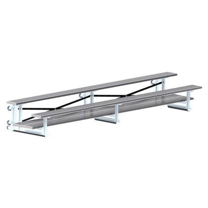 Jaypro Sports Bleacher - 15 ft. (2 Row - Double Foot Plank) - Tip & Roll (Powder Coated) BLDP-2TRGPC - Play and Sync