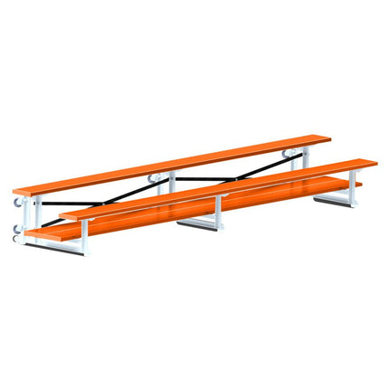 Jaypro Sports Bleacher - 15 ft. (2 Row - Double Foot Plank) - Tip & Roll (Powder Coated) BLDP-2TRGPC - Play and Sync