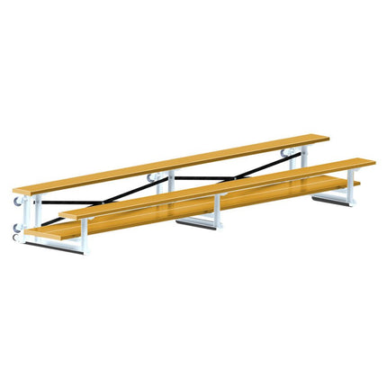 Jaypro Sports Bleacher - 15 ft. (2 Row - Double Foot Plank) - Tip & Roll (Powder Coated) BLDP-2TRGPC - Play and Sync