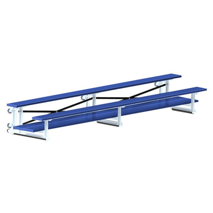 Jaypro Sports Bleacher - 15 ft. (2 Row - Double Foot Plank) - Tip & Roll (Powder Coated) BLDP-2TRGPC - Play and Sync