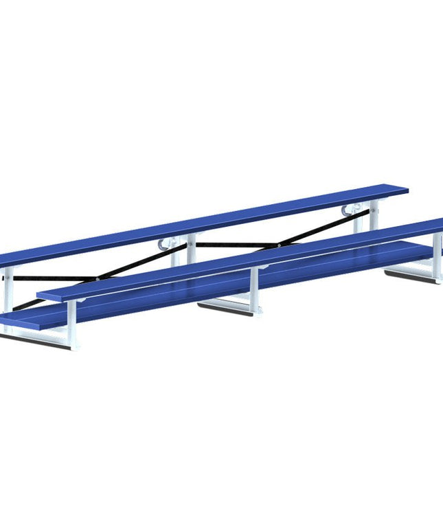 Jaypro Sports Bleacher - 15 ft. (2 Row - Double Foot Plank) - Tip & Roll (Powder Coated) BLDP-2TRGPC - Play and Sync