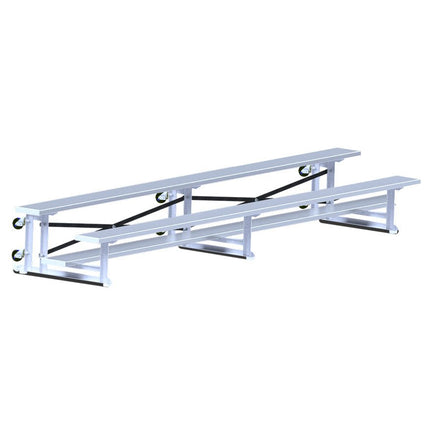 Jaypro Sports Bleacher - 15 ft. (2 Row - Single Foot Plank) - Tip & Roll | BLCH - 2TRG BLCH-2TRG - Play and Sync