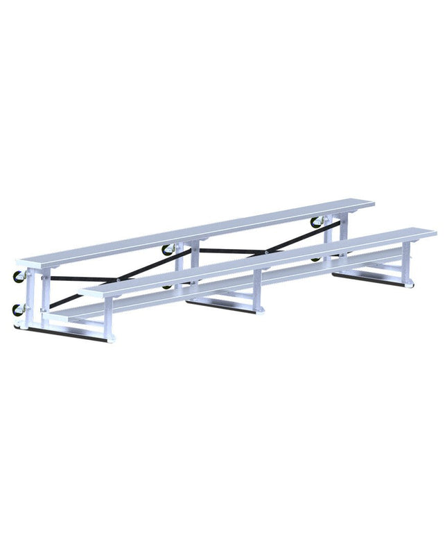 Jaypro Sports Bleacher - 15 ft. (2 Row - Single Foot Plank) - Tip & Roll | BLCH - 2TRG BLCH-2TRG - Play and Sync