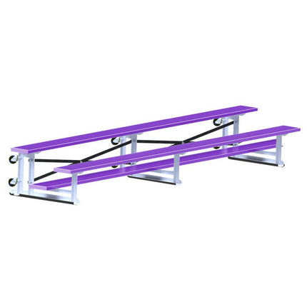 Jaypro Sports Bleacher - 15 ft. (2 Row - Single Foot Plank) - Tip & Roll (Powder Coated) BLCH-2TRGPC - Play and Sync