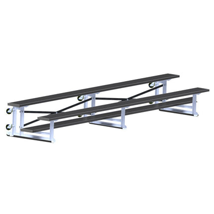 Jaypro Sports Bleacher - 15 ft. (2 Row - Single Foot Plank) - Tip & Roll (Powder Coated) BLCH-2TRGPC - Play and Sync