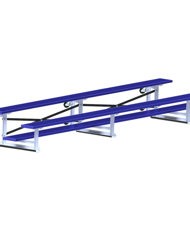 Jaypro Sports Bleacher - 15 ft. (2 Row - Single Foot Plank) - Tip & Roll (Powder Coated) BLCH-2TRGPC - Play and Sync