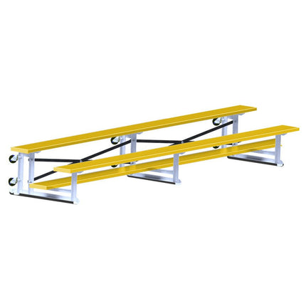 Jaypro Sports Bleacher - 15 ft. (2 Row - Single Foot Plank) - Tip & Roll (Powder Coated) BLCH-2TRGPC - Play and Sync