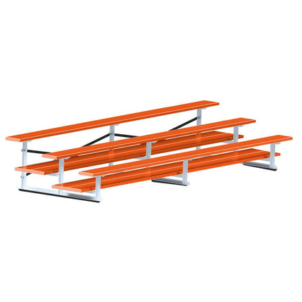 Jaypro Sports Bleacher - 15 ft. (3 Row - Double Foot Plank) - All Aluminum (Powder Coated) BLDP-3ALPC - Play and Sync