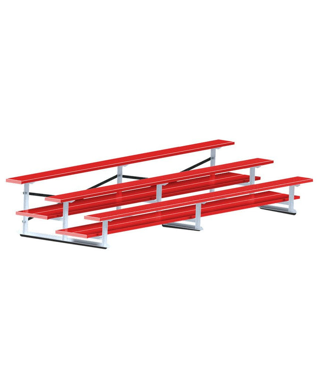 Jaypro Sports Bleacher - 15 ft. (3 Row - Double Foot Plank) - All Aluminum (Powder Coated) BLDP-3ALPC - Play and Sync