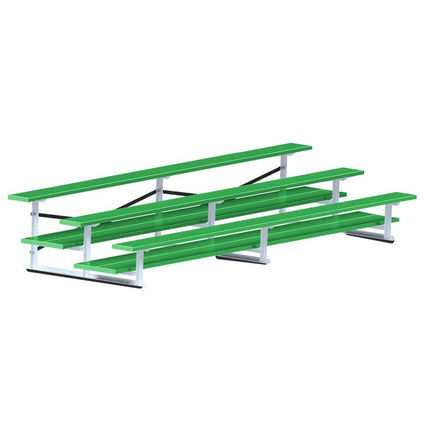 Jaypro Sports Bleacher - 15 ft. (3 Row - Double Foot Plank) - All Aluminum (Powder Coated) BLDP-3ALPC - Play and Sync
