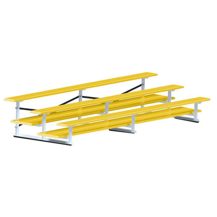 Jaypro Sports Bleacher - 15 ft. (3 Row - Double Foot Plank) - All Aluminum (Powder Coated) BLDP-3ALPC - Play and Sync